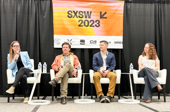 A photo of a panel during the 2023 SXSW