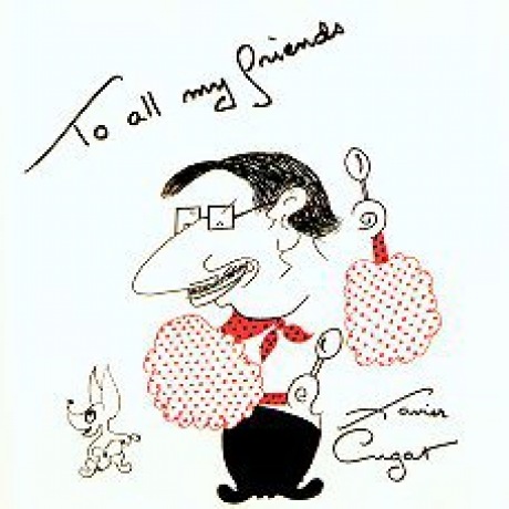 A cartoon drawing of Latin music icon Xavier Cugat for his album All My Friends
